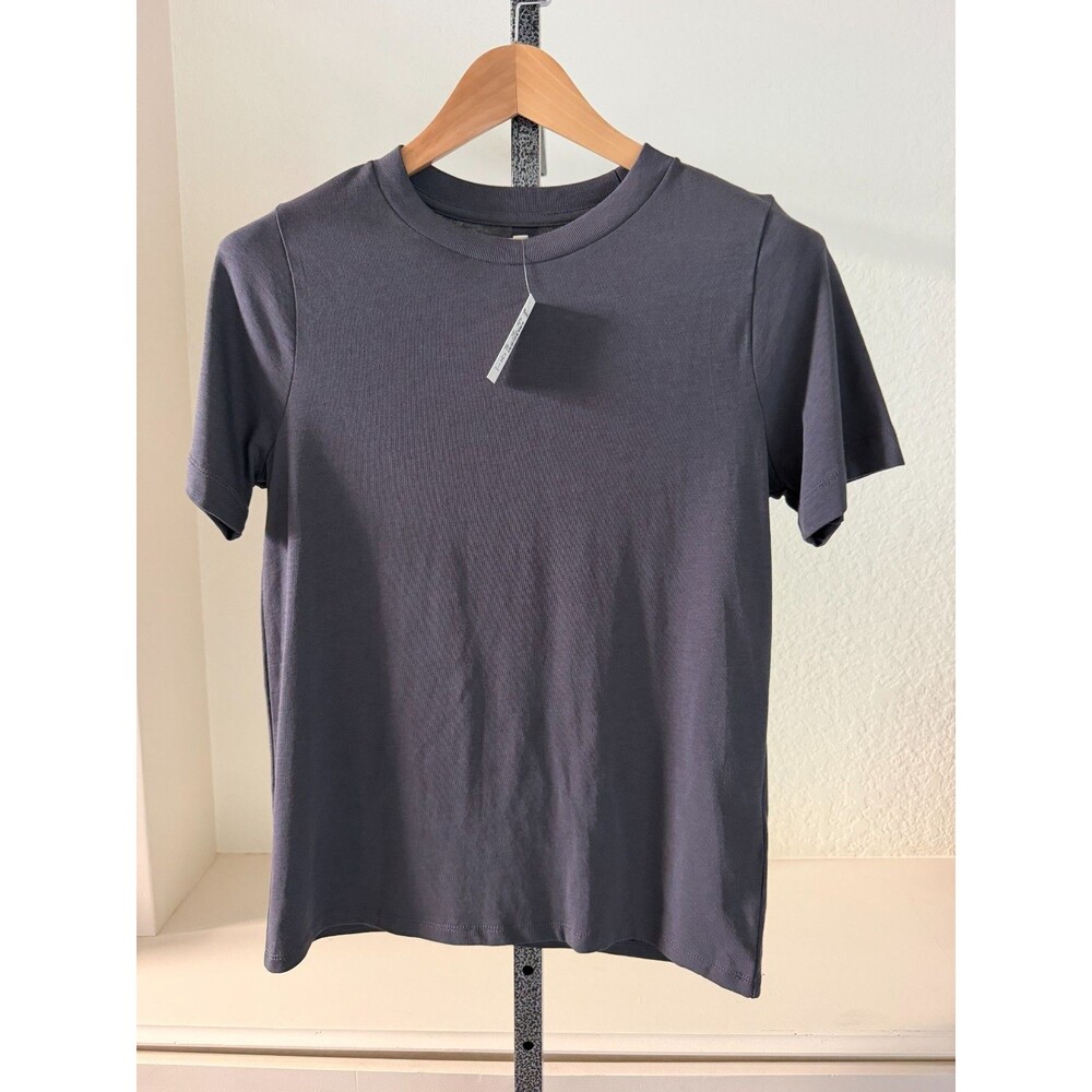Madewell NEW Knit Tee Shirt Womens S Dark Gray Short Sleeve Crew Neck Supima Ctn